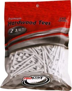 ProActive Premium Sports Hardwood Golf Tees 2.75" 250 Count -Callaway Store 2.75 White 250