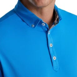 FootJoy Stretch Pique Vintage Floral Trim French Blue Mens Golf Polo -Callaway Store 21652 FRENCHBLUE 2
