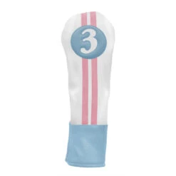 Sahara Retro Vintage #3 Fairway Wood Headcovers -Callaway Store Blue White Pink 3 Wood