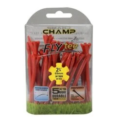 Champ Fly Tees 2.75" Plastic Golf Tees -Callaway Store Flytee 2.75 red