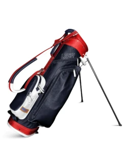 Sun Mountain Golf Leather Carry Stand Bag -Callaway Store G823274LeatherStandNavy White Red