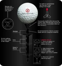 Zero Friction Lock N Drive 3-Prong Golf Tees (3-1/4 Inch, White, Pack Of 18) -Callaway Store Zero Friction Lock N Drive 3